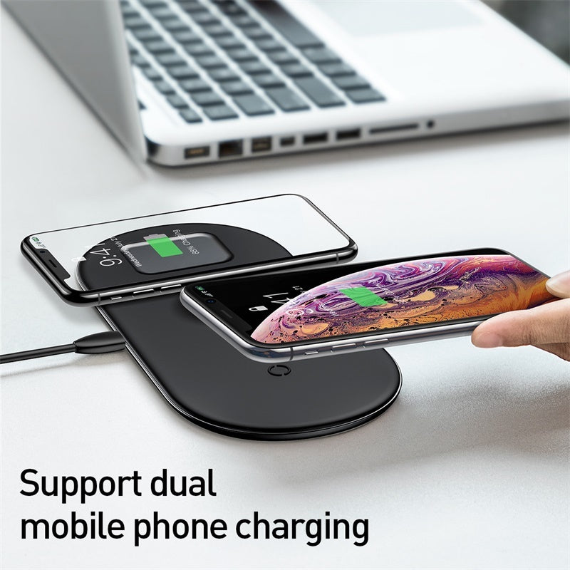 Fast wireless charger with sleek design for multiple devices