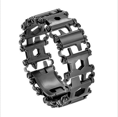 Multi-functional outdoor survival bracelet with fire starter and compass