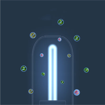 Portable UV light sanitizing wand with UV-C germicidal lamp