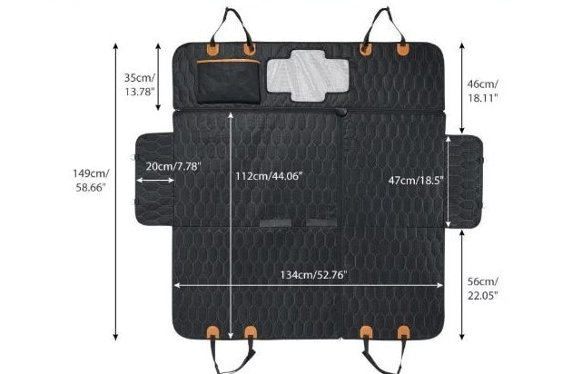 Foldable and durable dog and cat car seat cover