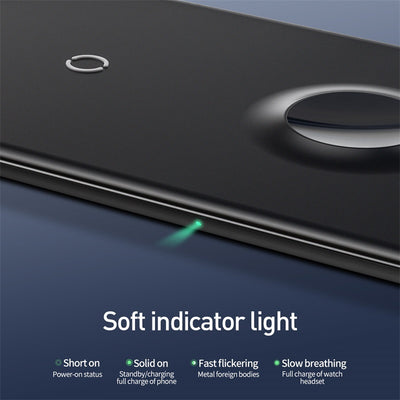 3-in-1 wireless charging dock for phone, smartwatch, and earbuds