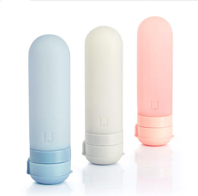 Travel silicone bottles with leakproof design for cosmetics and toiletries